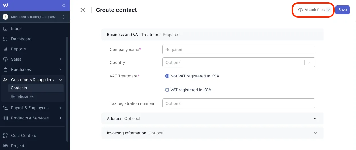 Attach Files to Contacts